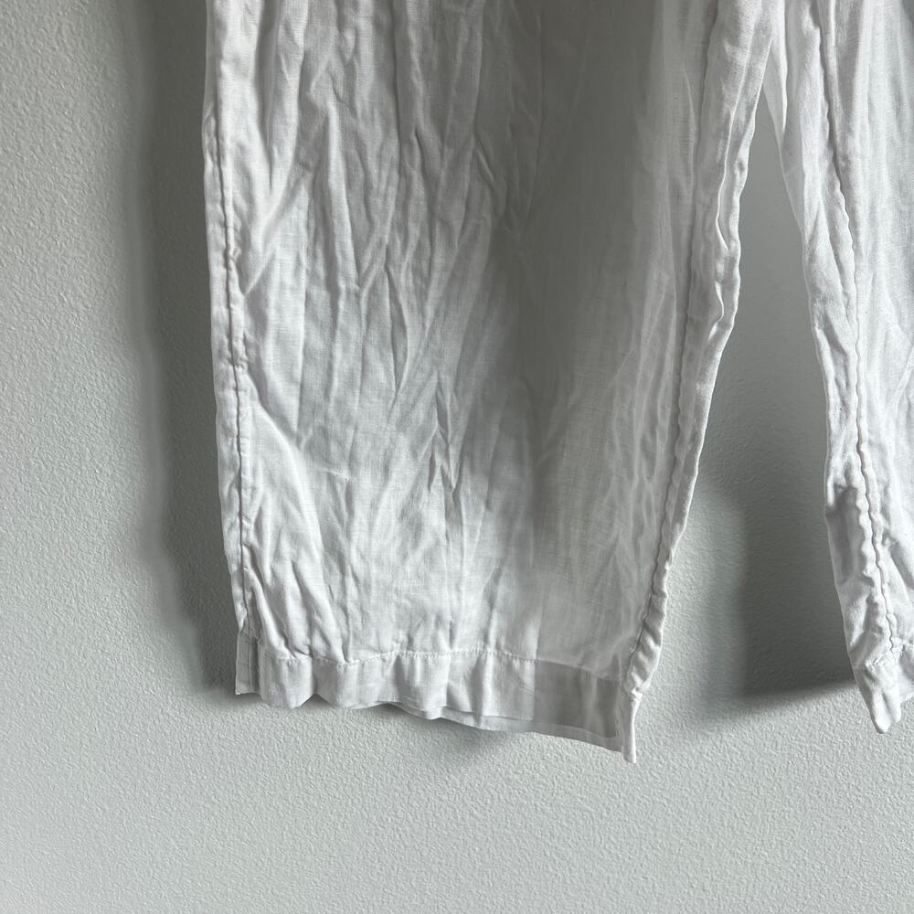 Tahari Essentials White Linen Wide-Leg Pants XL Clean Girl Coastal Grandmother - Picture 2 of 6